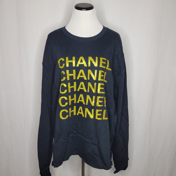 Designer-Ish Black & Gold Glitter Pullover Sweatshirt NEW Plus Curvy 3X - Picture 1 of 7